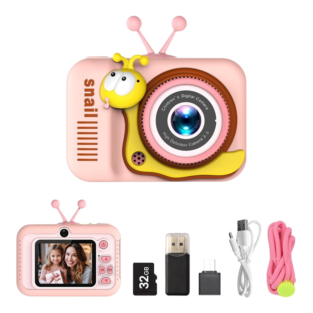 Kids Camera Toys for Boys/Girls Age 3-12 Years Old,48MP Dual Lens Kids Digital Camera Toddler Camera Christmas Birthday Gifts, 1080P HD Video Selfie Camera with 32G SD Card-Pink