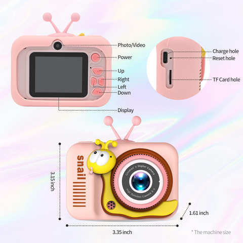 Kids Camera Toys for Boys/Girls Age 3-12 Years Old,48MP Dual Lens Kids Digital Camera Toddler Camera Christmas Birthday Gifts, 1080P HD Video Selfie Camera with 32G SD Card-Pink