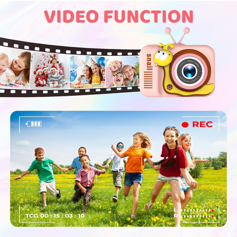 Kids Camera Toys for Boys/Girls Age 3-12 Years Old,48MP Dual Lens Kids Digital Camera Toddler Camera Christmas Birthday Gifts, 1080P HD Video Selfie Camera with 32G SD Card-Pink
