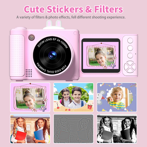 Digital Camera for Photography, 1080P 48MP Digital Video Camera with 8X Digital Zoom, Flip Screen, 32GB Memory Card, LED Light, Travel Camera for Teens Students Friends