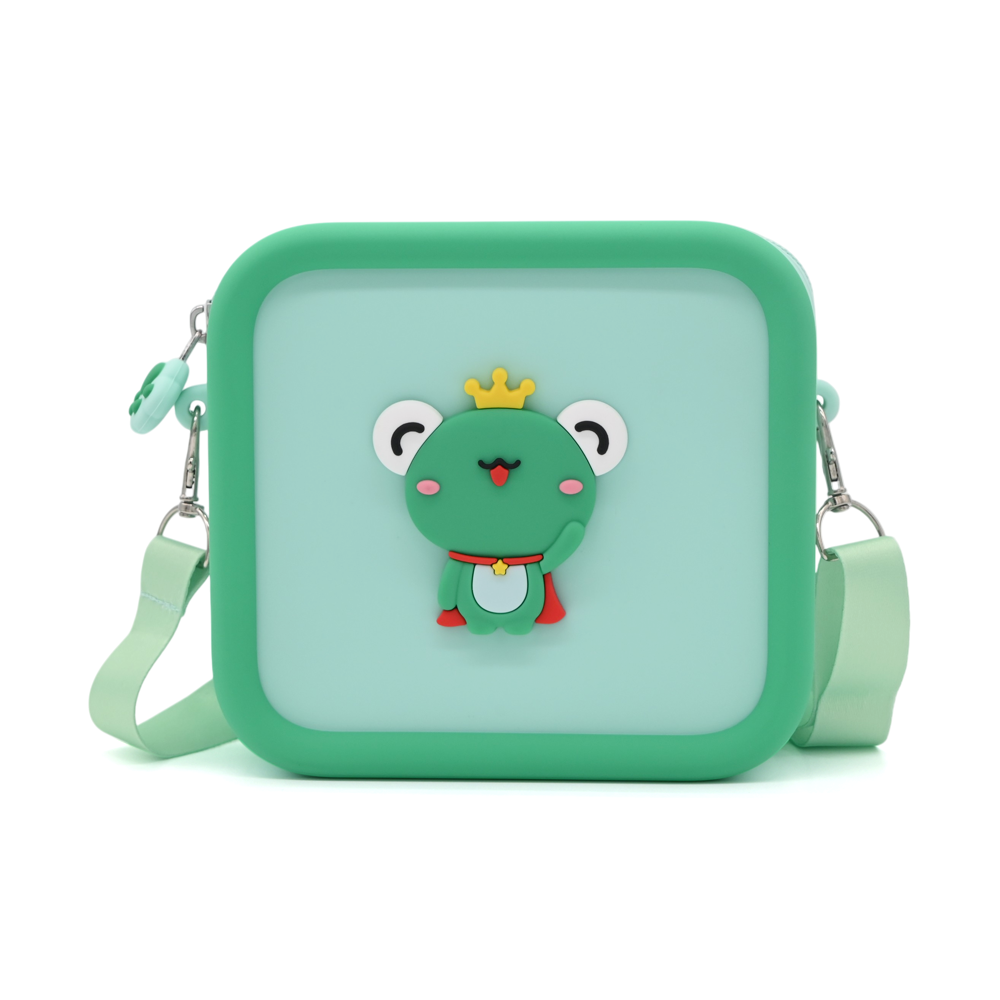 Silicone Kids Camera Bag Cute Cartoon Animal Decoration Shockproof Large Capacity Kids Camera Carrying Case