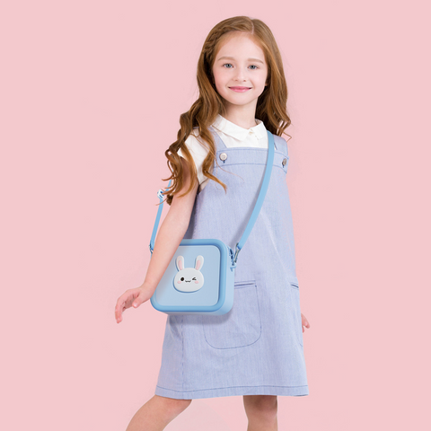 Silicone Kids Camera Bag Cute Cartoon Animal Decoration Shockproof Large Capacity Kids Camera Carrying Case