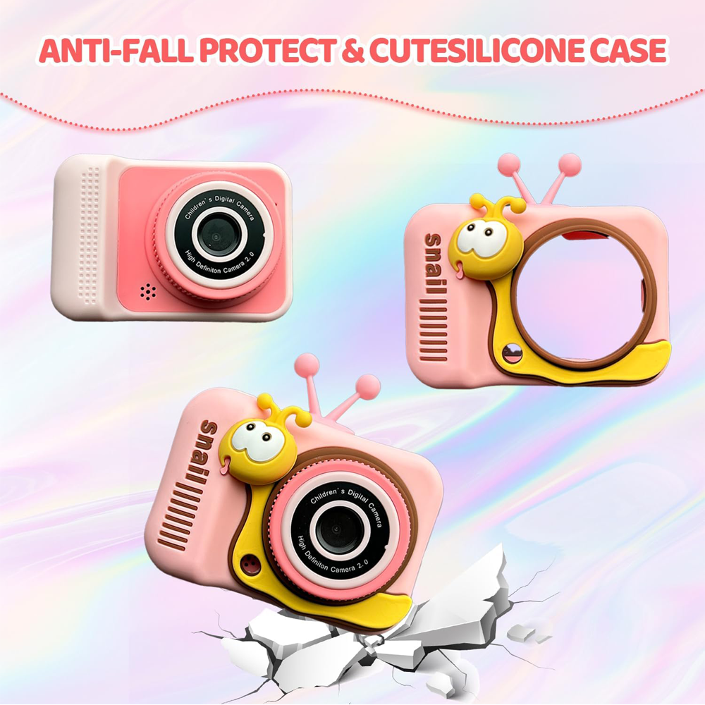 Kids Camera Toys for Boys/Girls Age 3-12 Years Old,48MP Dual Lens Kids Digital Camera Toddler Camera Christmas Birthday Gifts, 1080P HD Video Selfie Camera with 32G SD Card-Pink